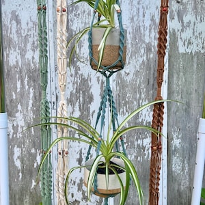 Macrame Double Plant Hanger 4 inch - 8 inch pots