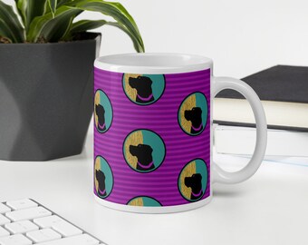 Labrador Coffee Mug: Purple Turquoise Dog Lover Gift