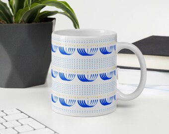 Menorah Hanukkah Coffee Mug: Modern Festival of Lights Art