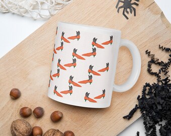 Halloween Cat Mug with Kitten Heel Fashion Pattern