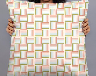 Federa per cuscino con trama geometrica: design retrò moderno di metà secolo