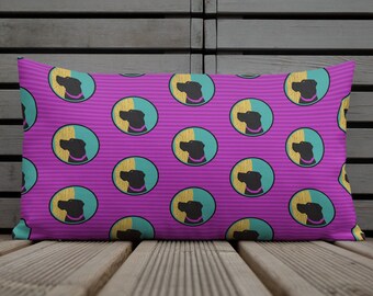 Dog Throw Pillow: Purple Canine Design, Dog Lover Gift