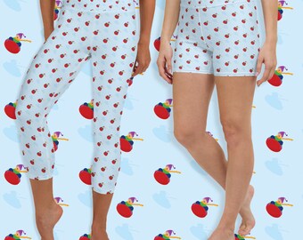 Winter Sledding Capri Leggings or Yoga Shorts: Kids Wonderland