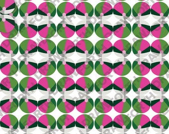 Modern Geometric Beachballs Seamless Digital Repeating Pattern