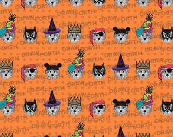 Modello digitale senza cuciture di cani di Halloween