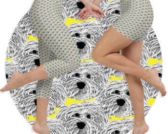 Havanese Dog Print Capri Leggings or Shorts: Yoga Exercise Loungewear