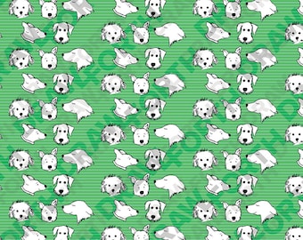 Dog Breeds Seamless Pattern: Westie, Terrier, Labrador (Digital Download)