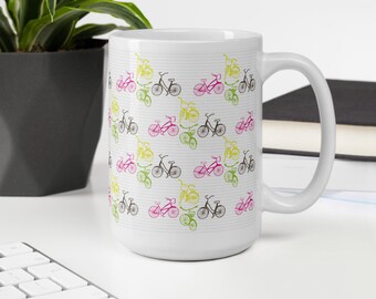 Beach Cruiser Bikes Coffee Mug: Colorful Beachy Bikes Gift
