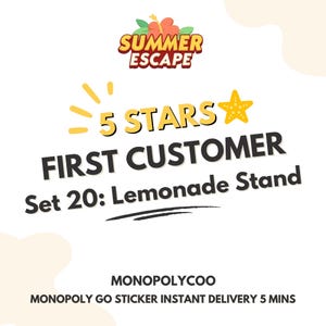 Erster Kunde – Monopoly Go Aufkleber – 5 Sterne – Summer Escape – 50% Rabatt – Schnelle Lieferung – Begrenzte Verfügbarkeit – Neue Version