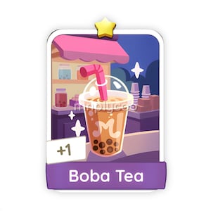 Boba Tea 1 Stars Set 5 – Monopoly GO Sticker
