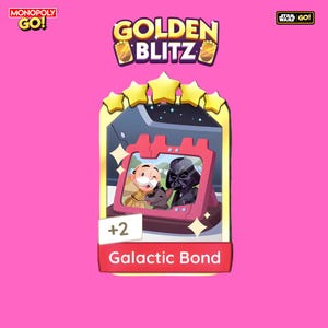 Galactic Bond – 5-sterren Monopoly Go-sticker – Golden Blitz-set 18 – Flash Sale-evenement 22 juni – zeldzame voorraad – snel verzonden