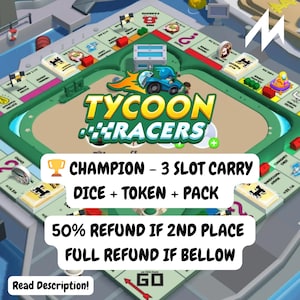 RoadTrip Racers Champion Full Carry – Monopoly GO (Aug 21, 2025) | 3 Slots, Rank #1 Guarantee