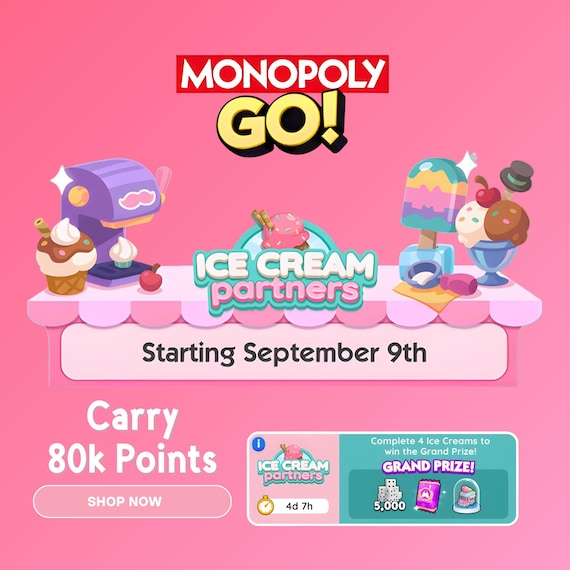 Ice Cream Partners Mono-Po-Ly-Go Board Game – Full Carry Service & Rush Event Options – Multi-Color Fun 5 thumbnail image