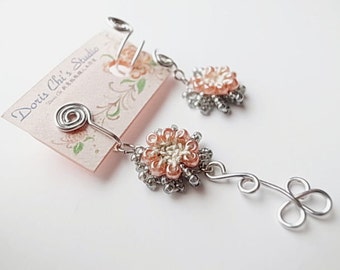 Crochet Lace Jewelry (Chic II) Earring & Ear Cuff Set,Clip Earrings