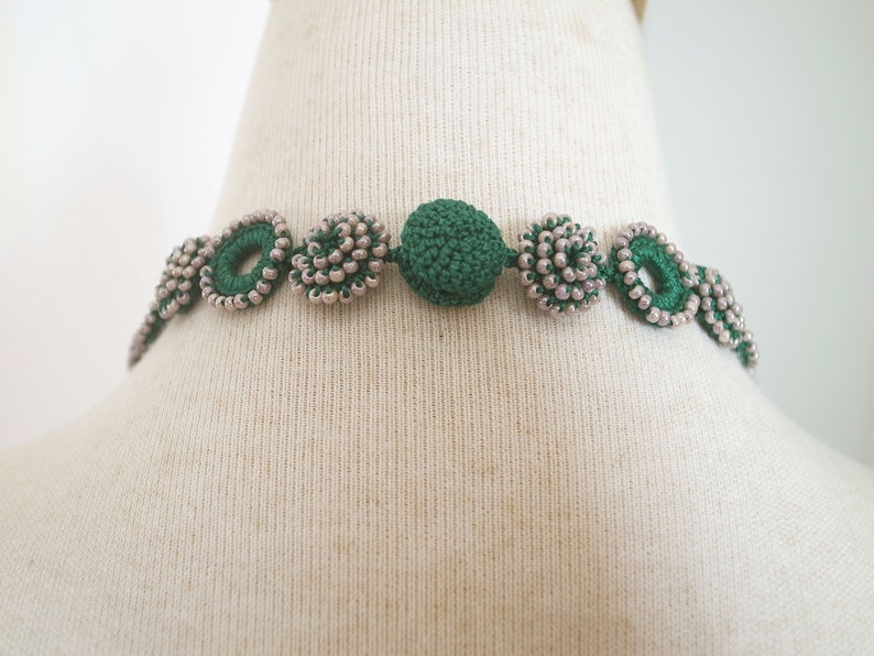 Irish Crochet Lace Jewelry Archaic Beauty 2-b Fiber Art Necklace, Bib Necklace, Statement Necklace,Crochet Necklace image 3
