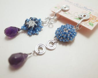 Crochet Lace Jewelry (Chic 2-d) Lace Earrings, Fiber Jewelry, Crochet Earrings, Clip Earrings