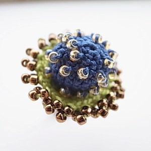 Crochet Jewelry Style III Fiber Jewelry, Statement Ring, Crochet Ring image 3