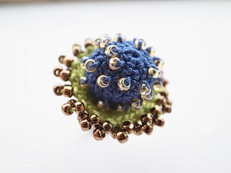 Crochet Jewelry Style III Fiber Jewelry, Statement Ring, Crochet Ring image 3