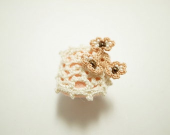 Crochet Lace Jewelry (Lace Fantasia I-a) Fiber Jewelry, Statement Ring, Crochet Ring