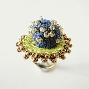 Crochet Jewelry Style III Fiber Jewelry, Statement Ring, Crochet Ring image 1