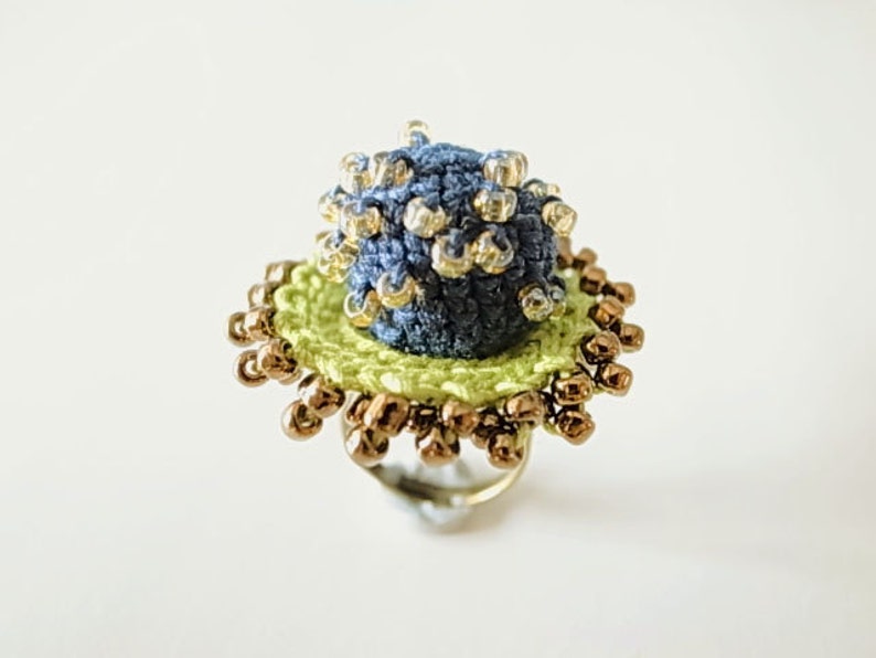 Crochet Jewelry Style III Fiber Jewelry, Statement Ring, Crochet Ring image 1