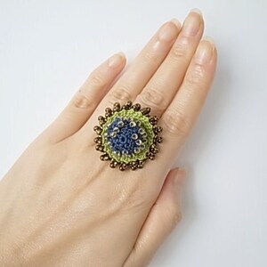 Crochet Jewelry Style III Fiber Jewelry, Statement Ring, Crochet Ring image 5