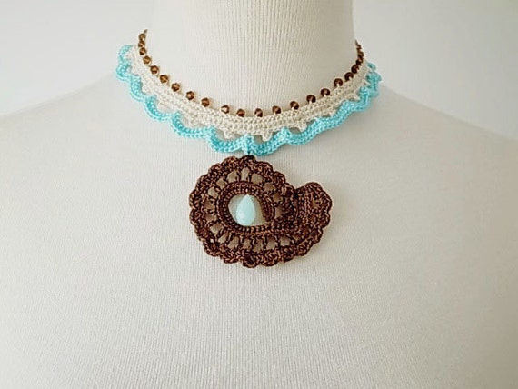 Crochet Lace Jewelry (Lace Fantasia I-a) Fiber Jewelry, Statement Ring, Crochet Ring