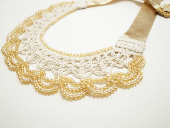 Crochet Lace Jewelry lace Fantasia I-a Fiber Jewelry, Statement Ring,  Crochet Ring 