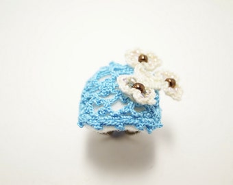 Crochet Lace Jewelry (Lace Fantasia I-b) Fiber Jewelry, Statement Ring, Crochet Ring