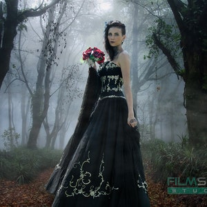 Black Gothic Wedding Dress Custom Made to your Measurements by Award Winning Bridal Salon