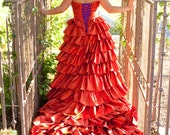 Burnt Orange Wedding Dress Custom Made