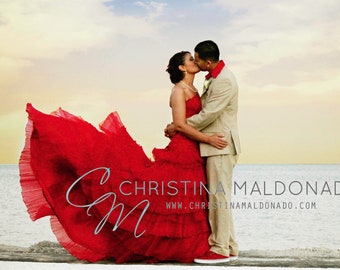 Red Wedding Dress Bridal Gown Colored Wedding Dress Colorful Strapless by Award Winning Bridal Salon in Teaneck, NJ