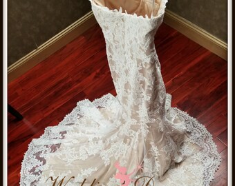 Champagne Crochet Wedding Dress