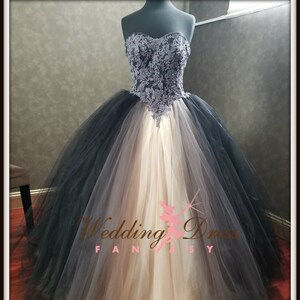 Gothic Wedding Dress / Black Wedding Dress / Gothic Bridal Gown / Ombre Gothic Wedding Dress / Black and Gray Wedding Dress / Unique Wedding