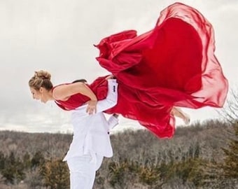 Elegant Red Wedding Dress, Red Bridal Gown, Red Wedding Gown