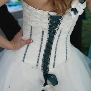 Corset Wedding Dress Custom Made with Organza and Lace by Award Winning Wedding Dress Fantasy
