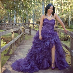Purple Wedding Dress with Sexy Slit Sweetheart Neckline by Award Winning Wedding Dress Fantasy image 1