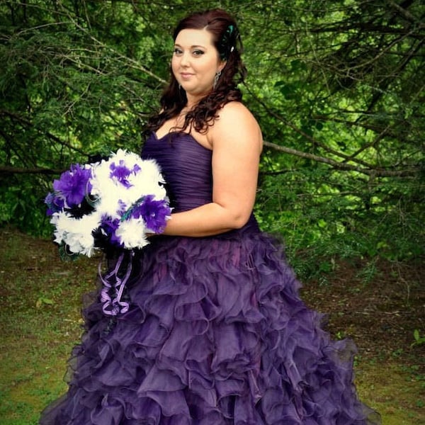 Purple Wedding Dress, Purple Bridal Gown, Purple Wedding Gown, Plus Size Purple Wedding Dress