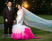 Pink Ombre Wedding Dress, Pink Wedding Dress, Ombre Wedding Dress, Mermaid Pink Wedding Dress, Dip Dye Wedding Dress