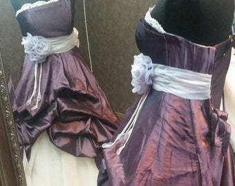 Purple Wedding Dress, Purple Wedding Gown, Purple Bridal Dress, Purple and Ivory Wedding Dress