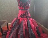 Beautiful Red and Black Wedding Dress, Gothic Wedding Dress, Gothic Bridal Gown, Red Wedding Gown, Red Gothic Wedding Dress, Gothic Weddings