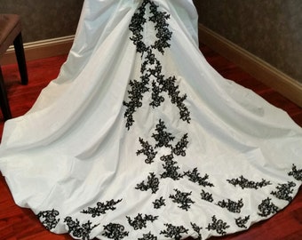 black white wedding dress