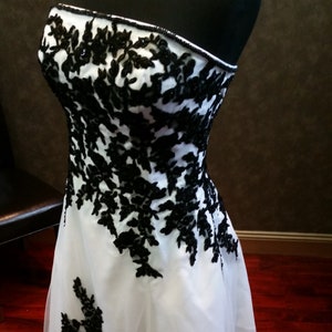 Gorgeous Black and White Wedding Dress, Black and White Wedding Gown, Black and White Bridal Gown, Gothic Wedding Dress, Alternative Wedding