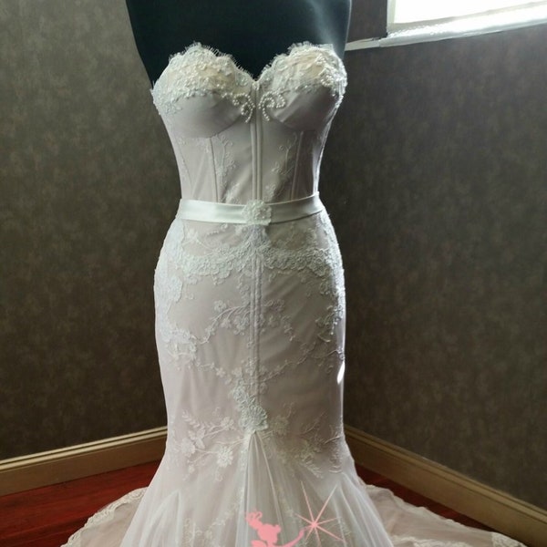 Corset Wedding Dress, Mermaid Wedding Dress, Bustier Wedding Dress, Custom Wedding Dress