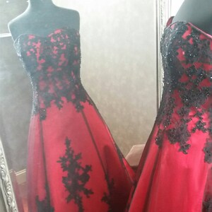 Gorgeous Red and Black Wedding Dress Sweetheart Neckline - Etsy
