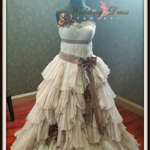 Steampunk Wedding Dress Custom Made Rustic Bridal Gown with Optional Sprockets and Gears image 1