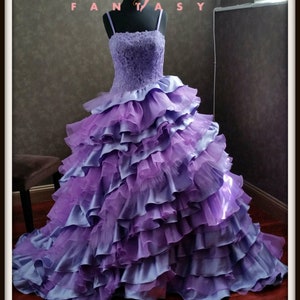 Orchid and Lilac Purple Wedding Dress With Straps, Purple Ballgown ...