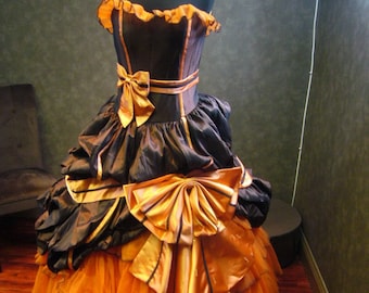 Orange and Brown Wedding Dress Halloween Wedding Dress Custom Made to your Measurements by Award Winning Bridal Salon