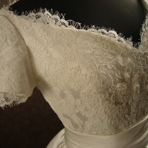 Custom Made Wedding Dress with Alencon French Lace Gathered Skirt Custom Made to your Measurements image 3