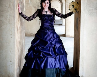 Purple Gothic Wedding Dress, Offbeat Wedding Dress, Alternative Wedding Dress, Purple Wedding Dress, Gothic Wedding Dress